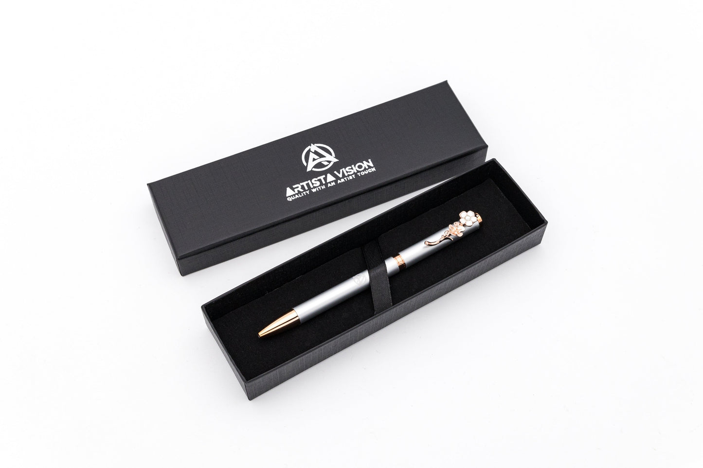 Flower Design Gel Luxury Pen for Women (Silver)