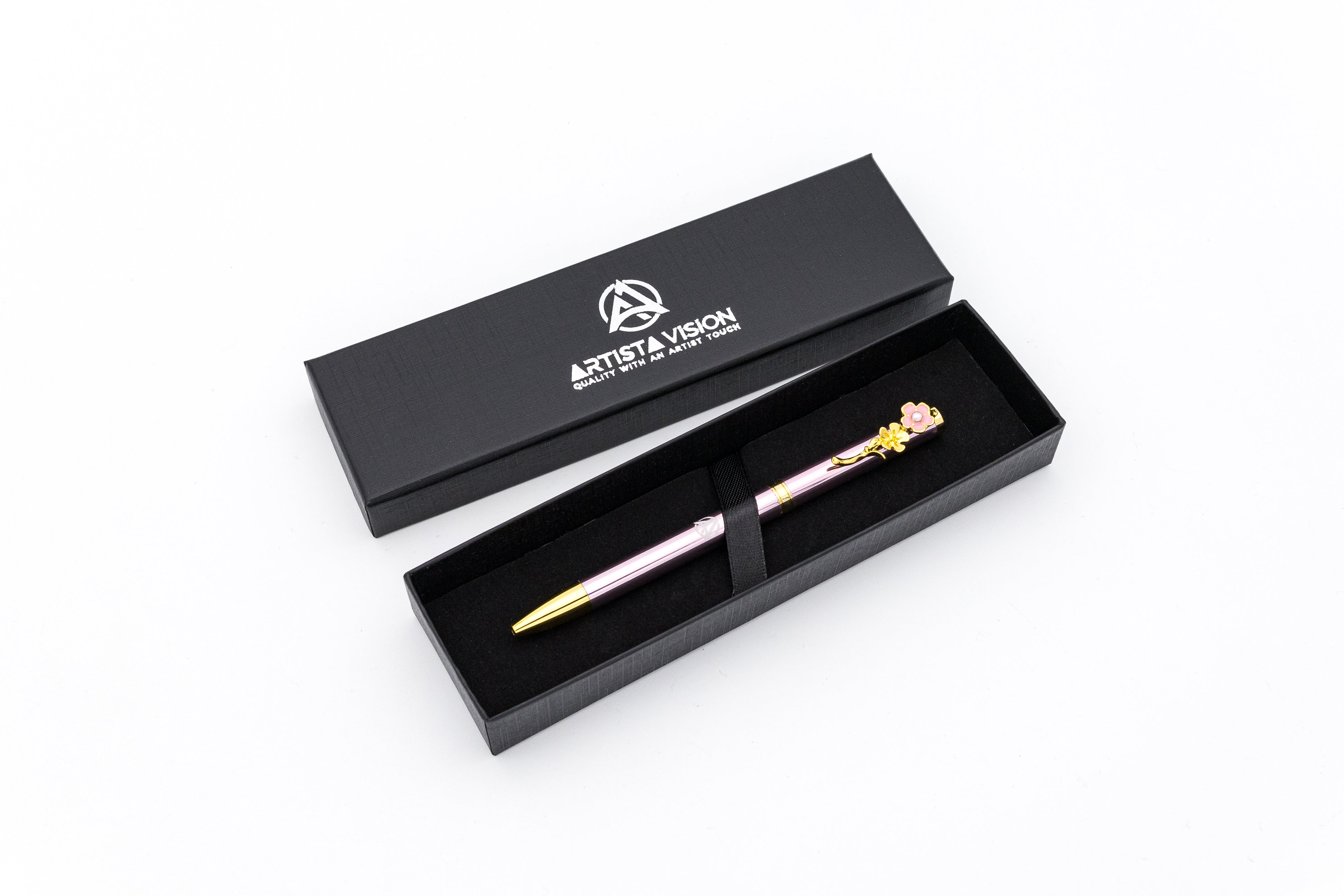 Flower Design Gel Luxury Pen for Women (Pink)