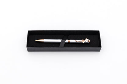 Flower Design Gel Luxury Pen for Women (Silver)