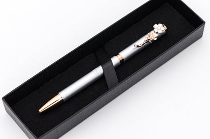 Flower Design Gel Luxury Pen for Women (Silver)