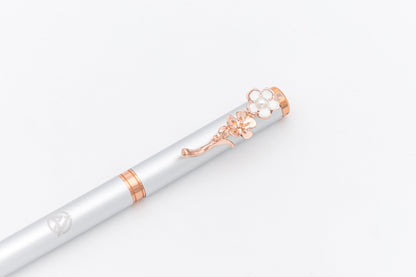 Flower Design Gel Luxury Pen for Women (Silver)