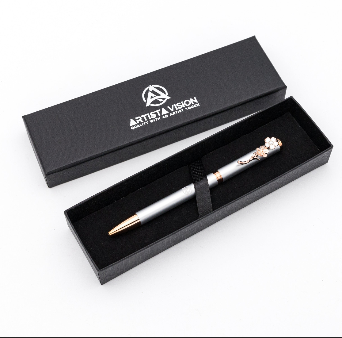 Silver Luxury Gel Elegant Floral Pen