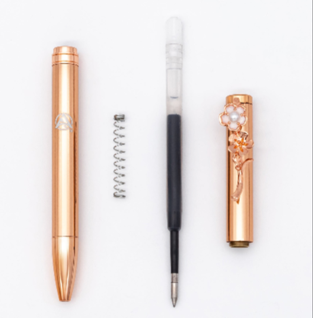 Rose Gold Women's Flower Gel Pen with Gift box