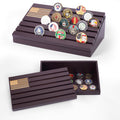 Challenge Coin Display-Challenge Coin Holder-Coin Display Case-Coin Display-Coin Collection Holder-Military Coin Display Case (Brown Violet)